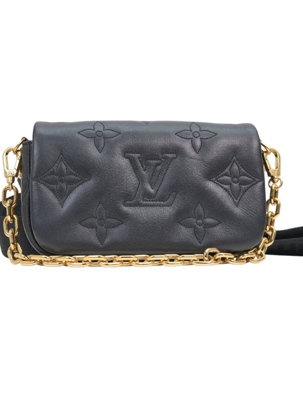 Louis Vuitton Wallet On Strap Bubblegram Black